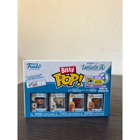OFFICIAL SDCC STICKER LE Fantastic Four Funko Bitty Pop 4-Pack Marvel MCU Movies - Picture 1 of 2